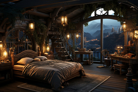 梦幻卧室背景图片