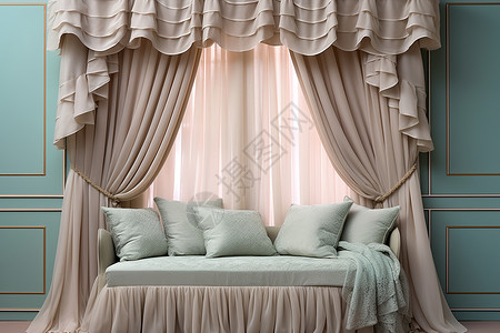 窗帘窗纱古典的客厅窗纱装饰设计图片