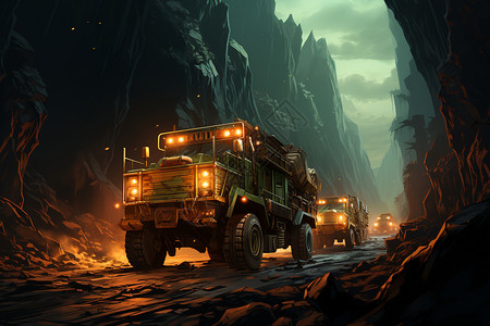 矿山探险背景图片