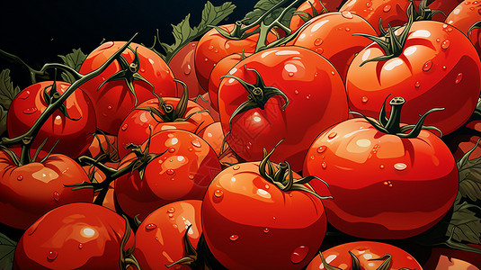 可爱的番茄创意插图背景图片