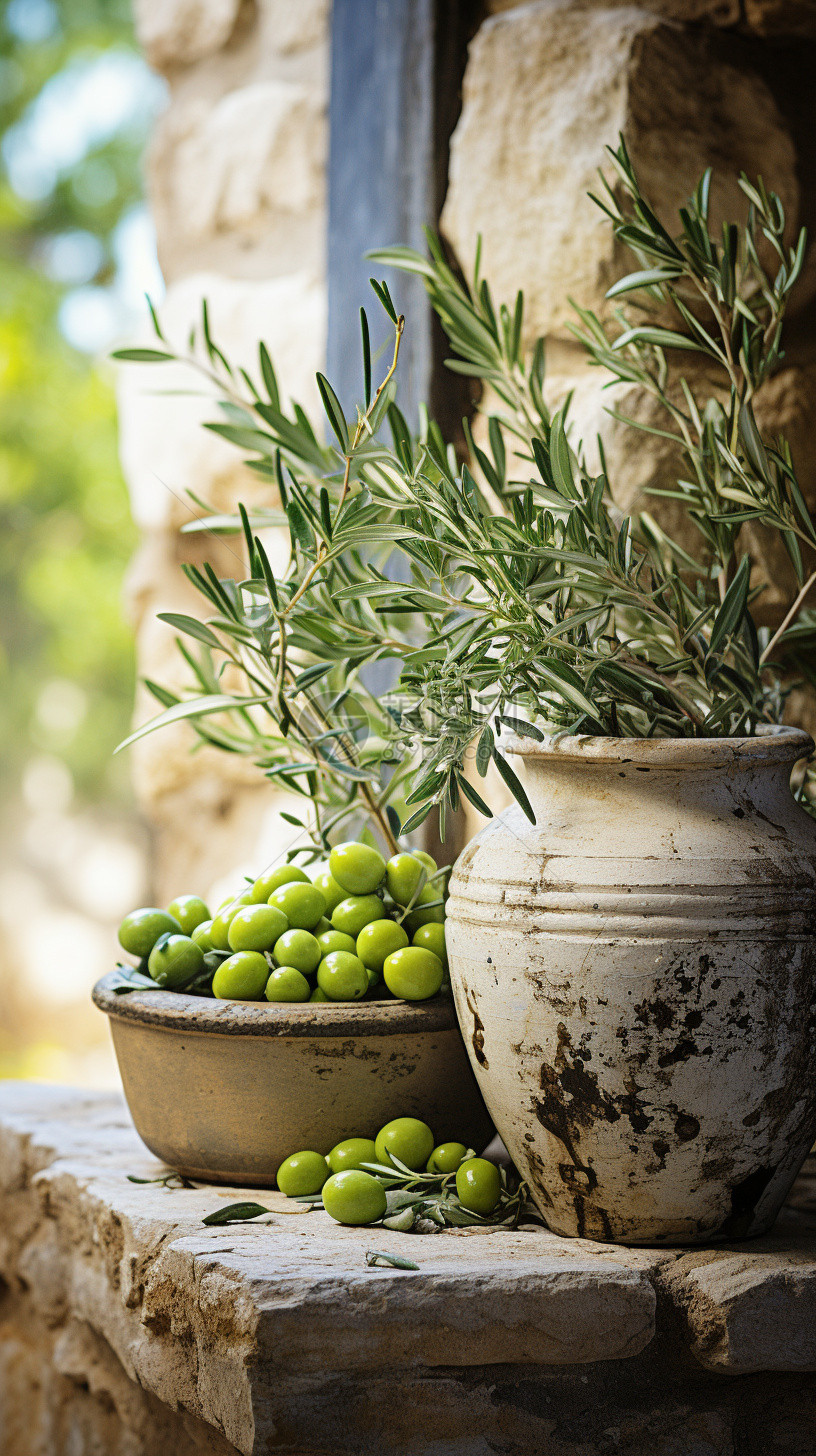 窗台上种植的橄榄图片