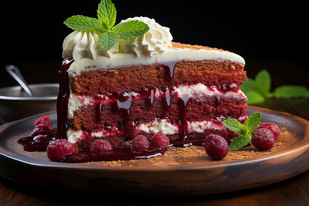 奶油红丝绒蛋糕图片