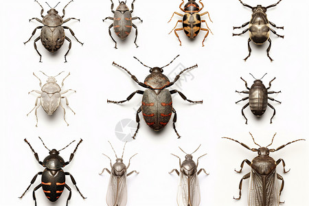 可爱虫子动物小动物的合照设计图片