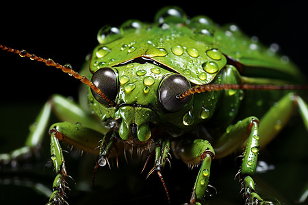 小虫子带水珠的昆虫背景