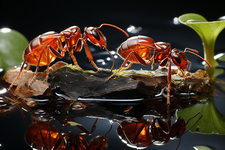 植物上的蚂蚁背景图片