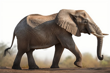 行走中大象南非象背景