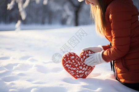 窗外浪漫的雪景背景图片