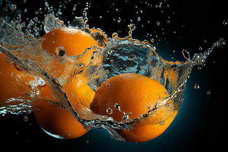 橙子水中漂浮图片