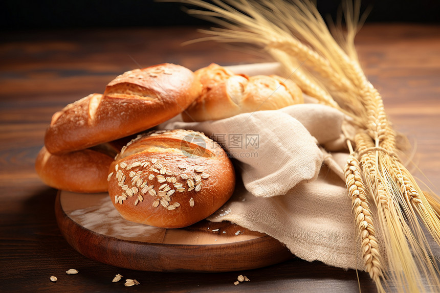 健康的小麦面包图片