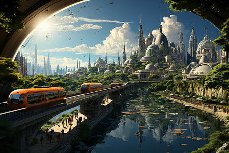 地铁风景未来城市景观设计图片