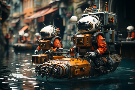 水上的机器人图片
