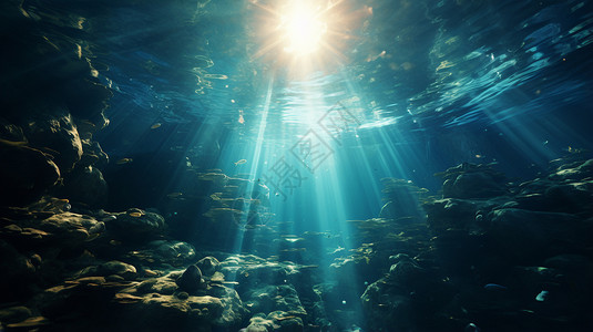 海底世界中的光图片