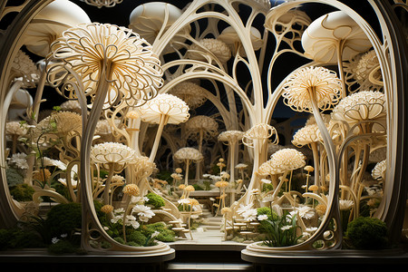 精美的婚礼立体植物模型设计图片