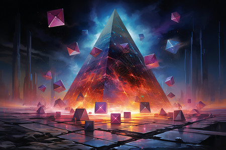 光影动态的金字塔背景图片