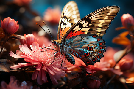 蝴蝶与花的相遇图片