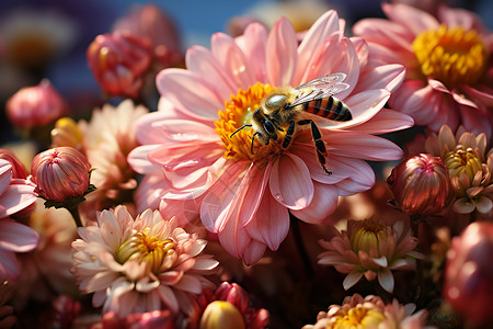 花园的大黄蜂背景图片