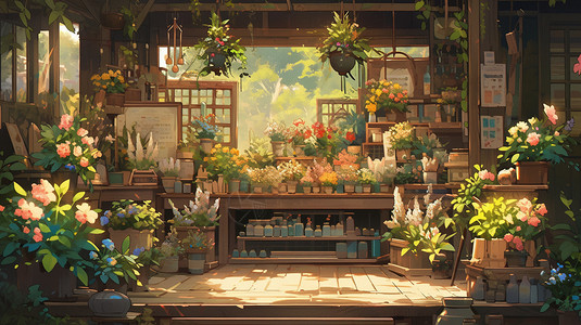 花店内的植物图片