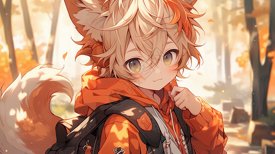 可爱的狐狸耳朵男孩图片
