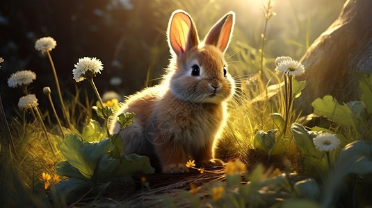 可爱的动物兔子图片