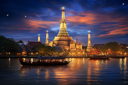 曼谷夜晚的灯光图片