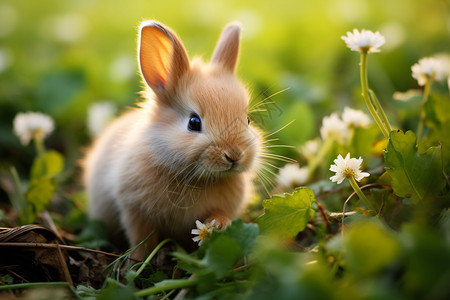 可爱的野兔背景图片