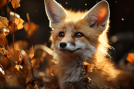 秋天动物狐狸狐狸艺术照背景