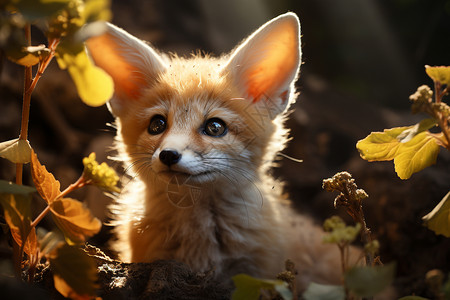 森林里的狐狸背景图片