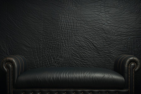 黑色皮质沙发背景图片
