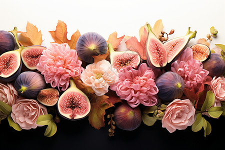 水果和花背景图片
