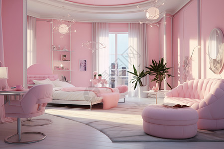 仙女粉色卧室图片