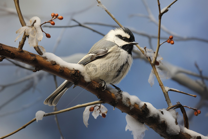 冬日停驻的鸟图片