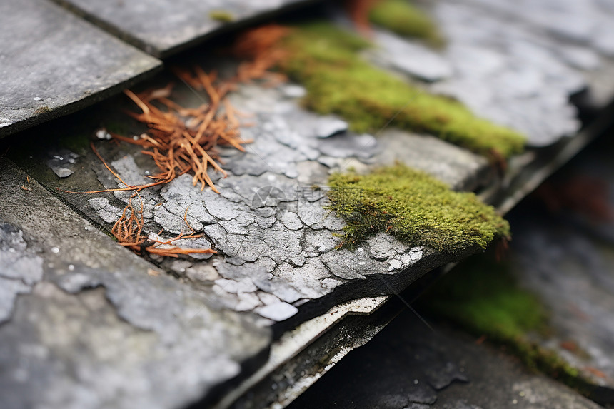 屋顶上的苔藓图片