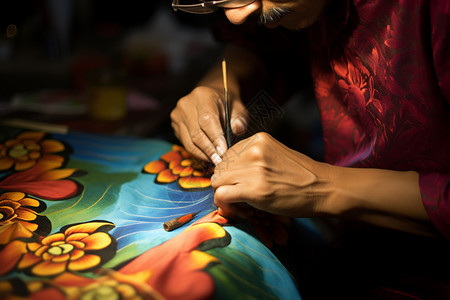 传统手工花纹手工绘制花纹画背景