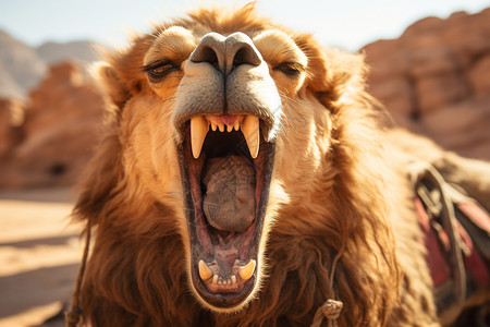 干渴的骆驼背景图片