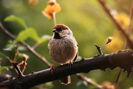 站在树枝上的小鸟可爱的小鸟站在树枝上背景