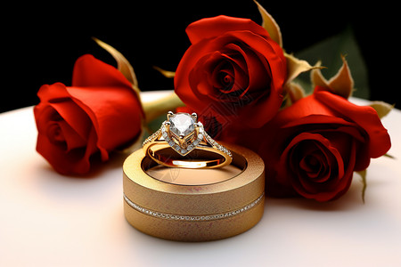 玫瑰花戒指浪漫的求婚戒指背景