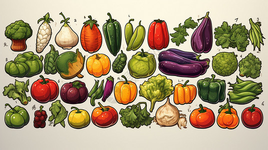 蔬菜水果插图图片