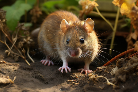 阳光下一只小老鼠高清图片