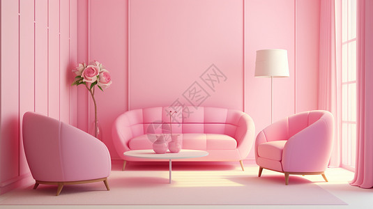 粉色沙发家具图片