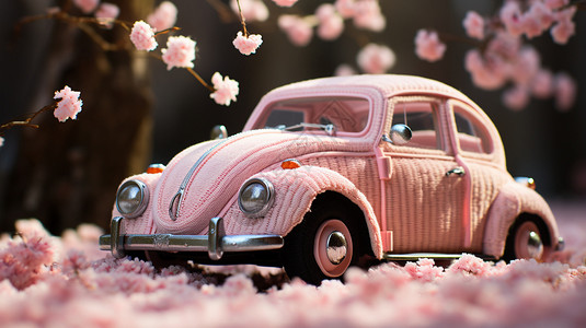 粉色的小汽车高清图片