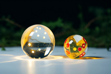 水晶玻璃球半透明圆形高清图片