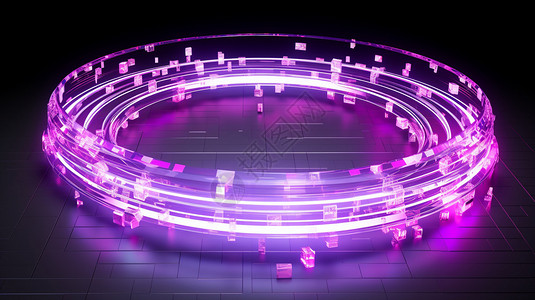 LED灯背景木地板上的紫色线缆设计图片