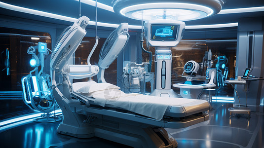 达芬奇手术机器人未来高科技手术室设计图片