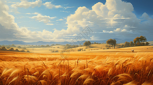 麦田里的小麦高清图片