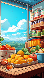 超市货架上的商品背景图片