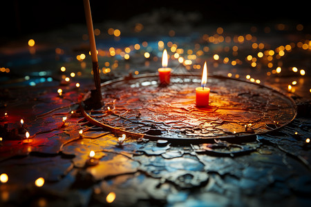 艺术布置的蜡烛背景图片