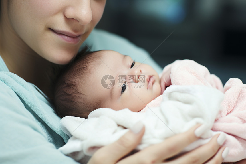 女人和婴儿图片