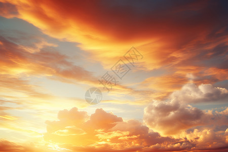 夕阳映照下的飘云图片