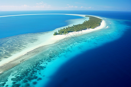 天堂小岛碧蓝的马尔代夫背景