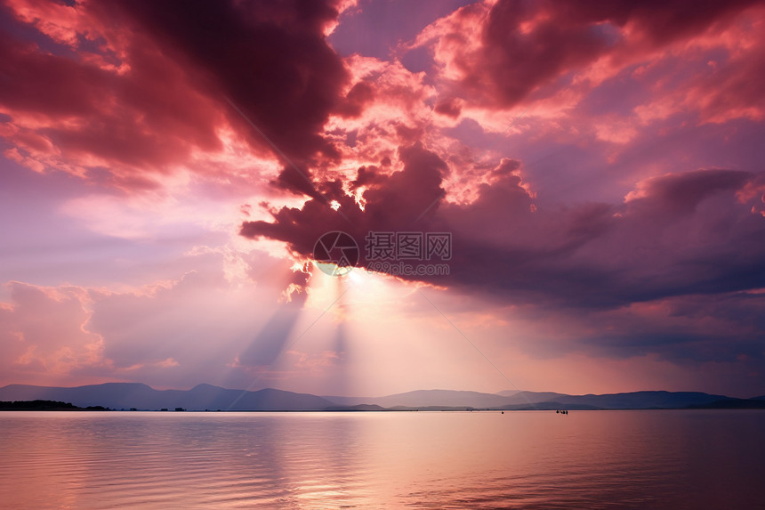 日落时的云彩图片